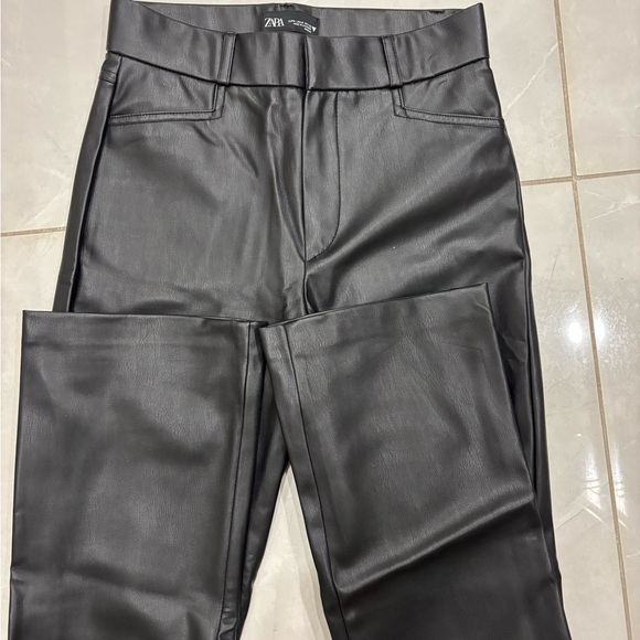 Zara Pants - Zara Women's Black Leather Dress Pants